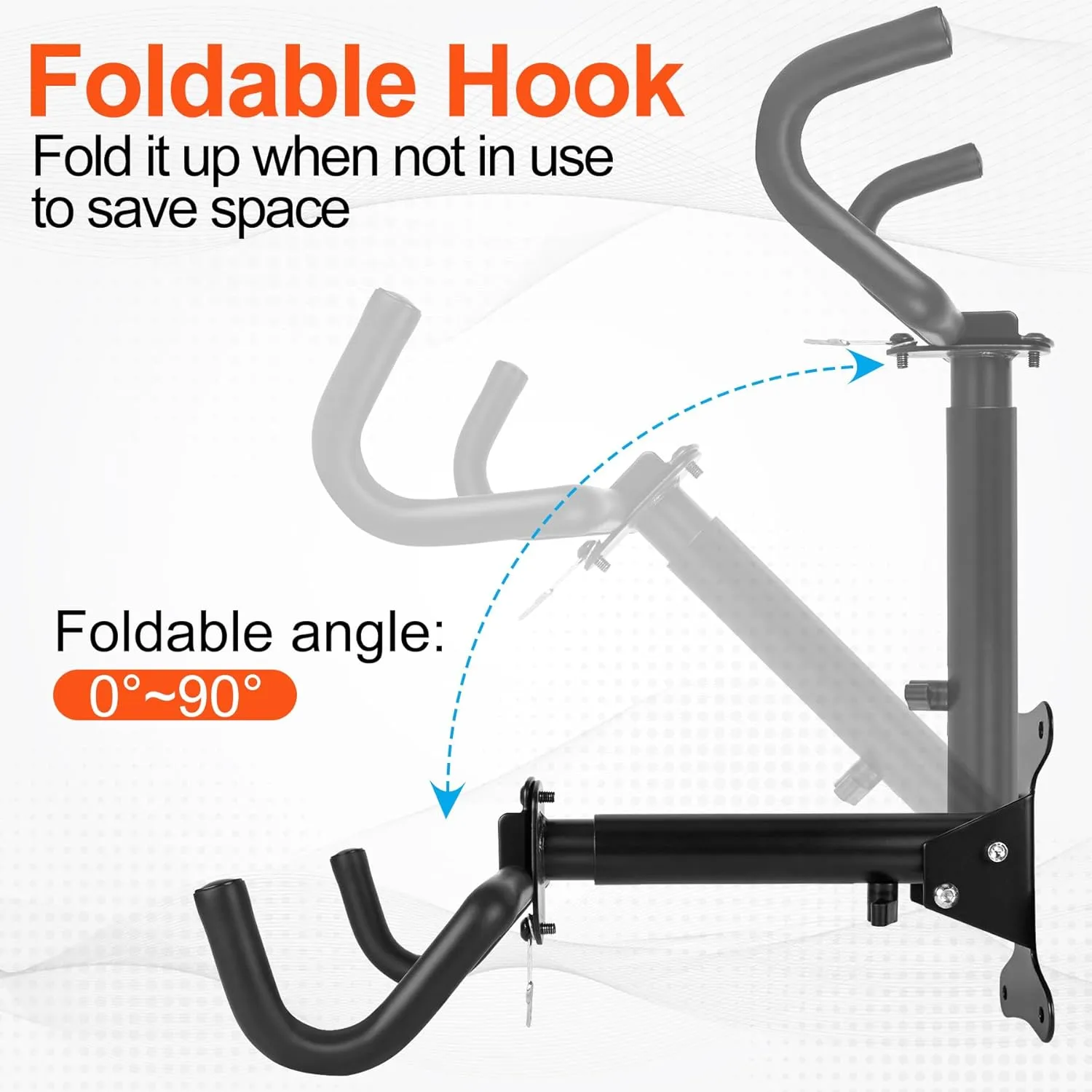 1 Set Bicycle Expandable Wall Hanger - Horizontal Bicycle Indoor Storage Rack | Bicycle Wall Mount Rack Hooks - Bike Hook for Road, Mountain or Hybrid Bikes(Stretchable, 1Set)