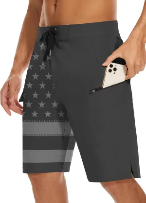 22" Men's Board Shorts Swimwear No Mesh Lining - Long Swim Trunks Surf Shorts Bathing Suit with Zipper Pocket UPF50 