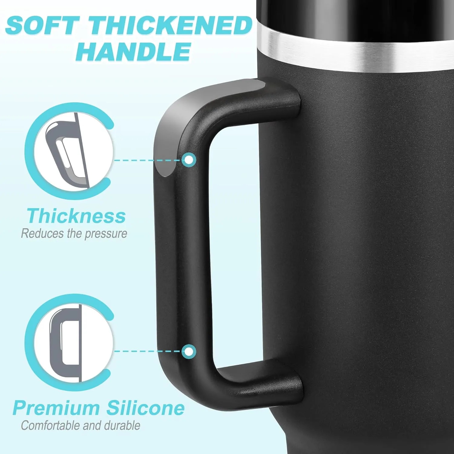 40 oz Tumbler with Handle and Straw, 2 Lids (2 in 1 & LeakProof Lid) - Vacuum Insulated Stainless Steel Double Wall Water Bottle Travel Coffee Mug - Holiday Gifts for Women Mom Grandma, Pink