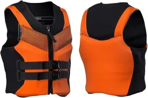 Adults Life Jackets, Swimming Vest with Nylon Adjustable Buckle and Zipper, Safety Life Vest for Wakeboard Raft Rescue Boat(Orange,XXXX-Large)