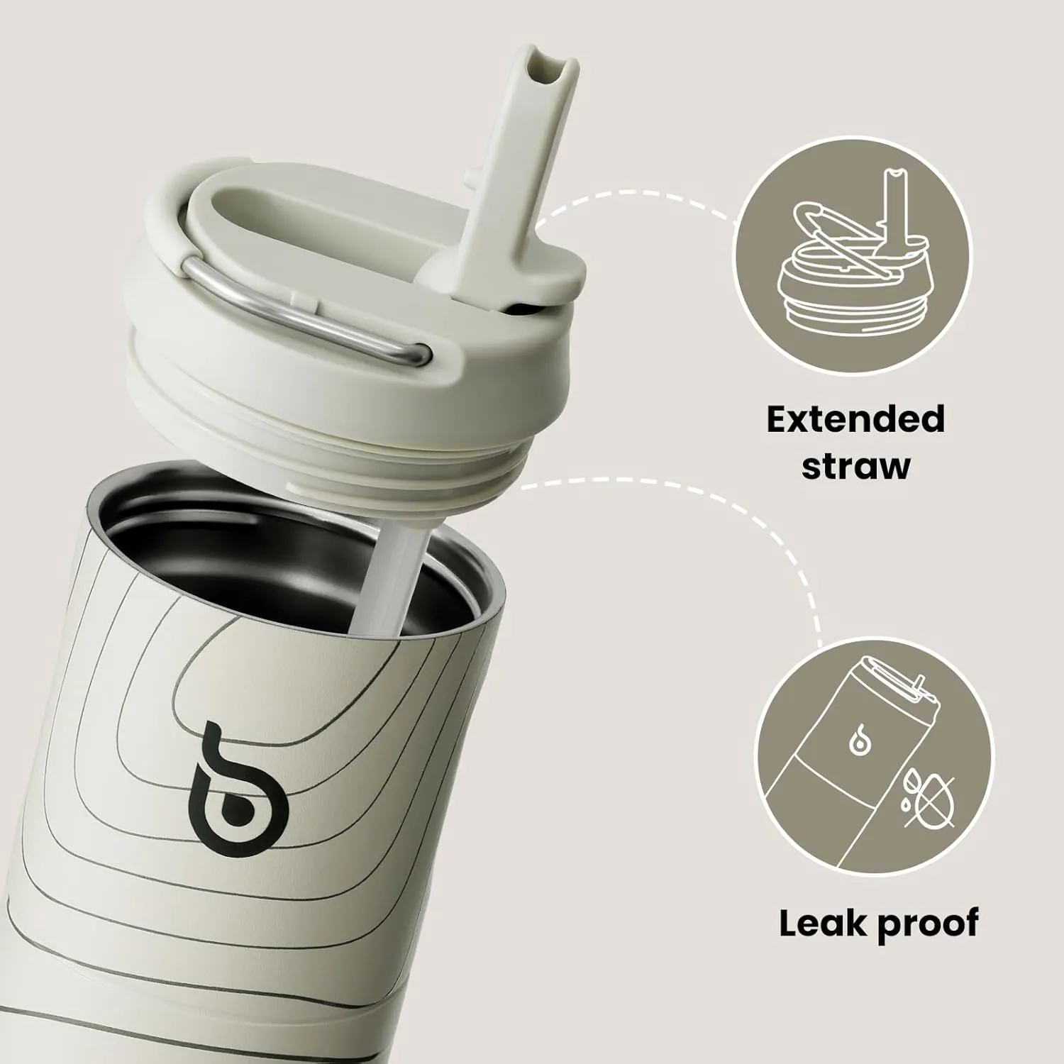 BOTTLE BOTTLE Insulated Water Bottle 24oz with Straw Lid and Handle for Sports Travel Gym Stainless Steel Water Bottles Double-Wall Vacuum Metal Leak Proof BPA-Free