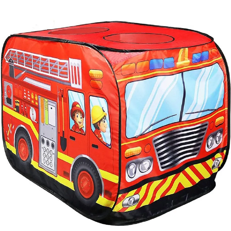 Children DIY Toys Foldable Truck/Police Car/School Bus/Ice Cream Tents Outdoor Indoor Kids Gift
