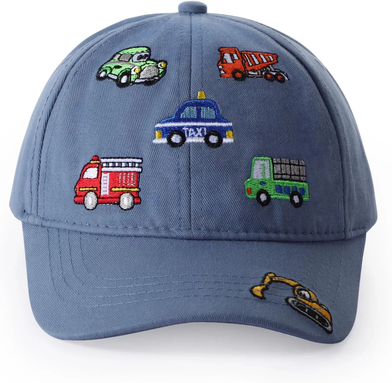 Embroidered Baseball Caps for Boys Girls Fire Truck Excavator Trucker Hat Funny Adjustable Summer Hats Age 3-8