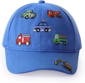 Embroidered Baseball Caps for Boys Girls Fire Truck Excavator Trucker Hat Funny Adjustable Summer Hats Age 3-8