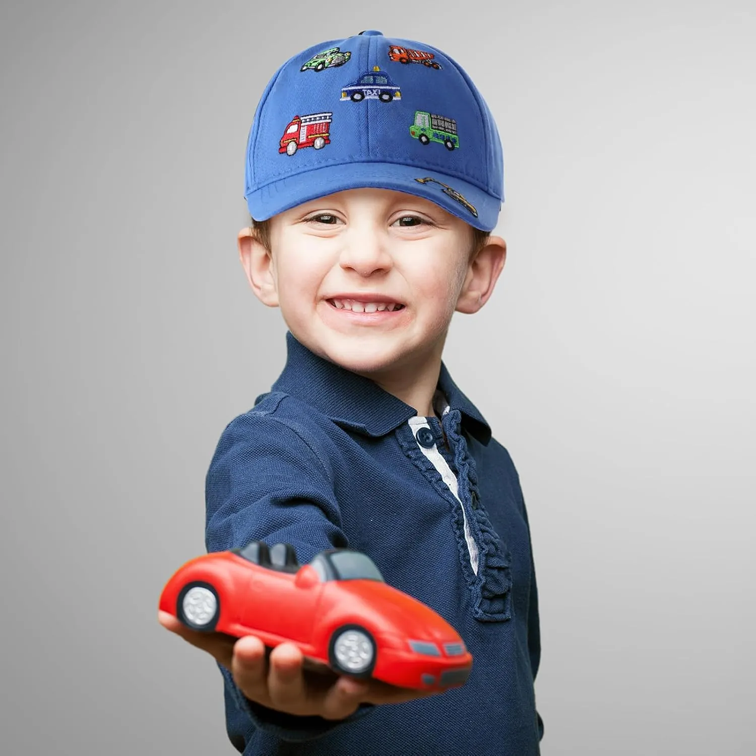 Embroidered Baseball Caps for Boys Girls Fire Truck Excavator Trucker Hat Funny Adjustable Summer Hats Age 3-8