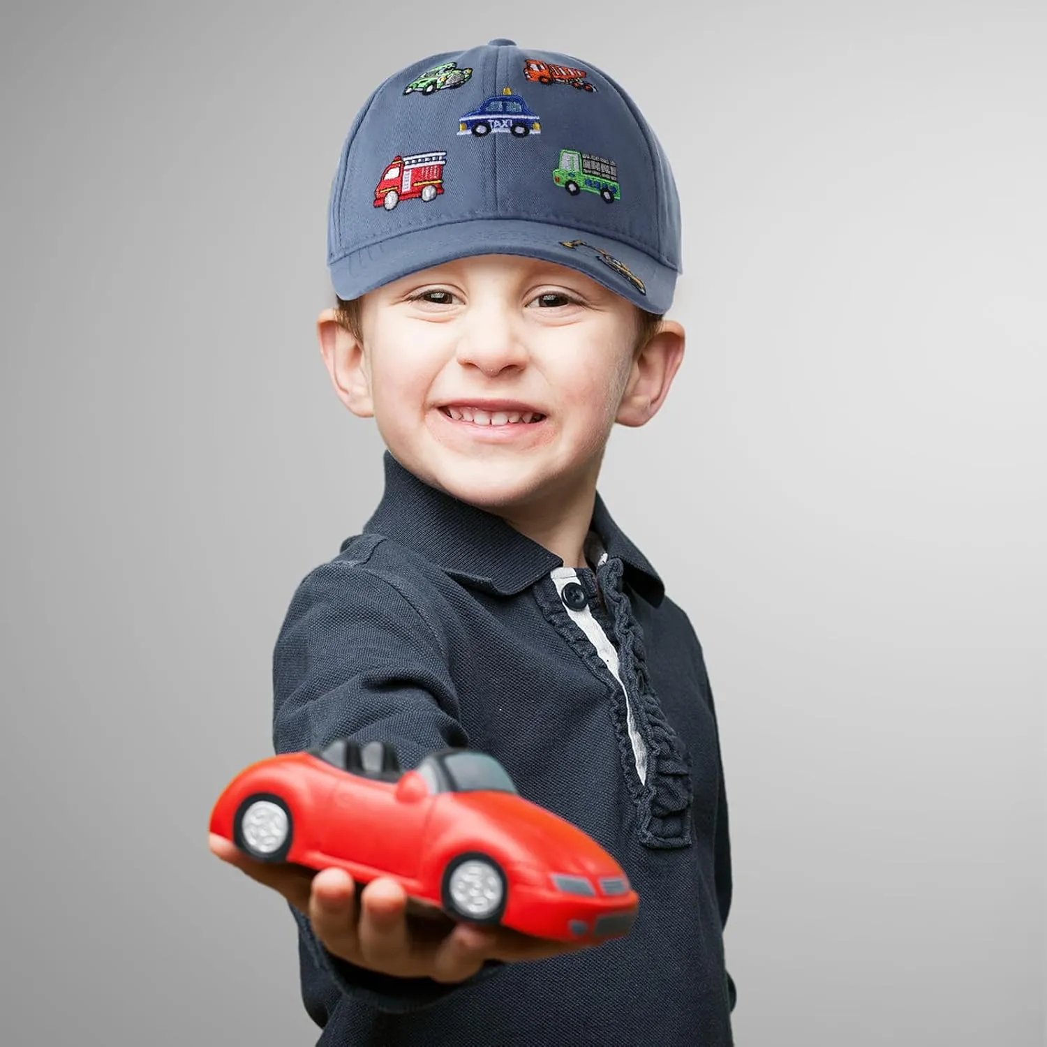 Embroidered Baseball Caps for Boys Girls Fire Truck Excavator Trucker Hat Funny Adjustable Summer Hats Age 3-8