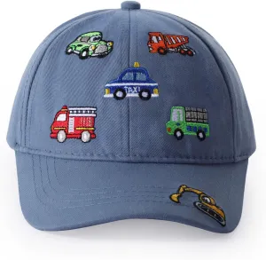 Embroidered Baseball Caps for Boys Girls Fire Truck Excavator Trucker Hat Funny Adjustable Summer Hats Age 3-8