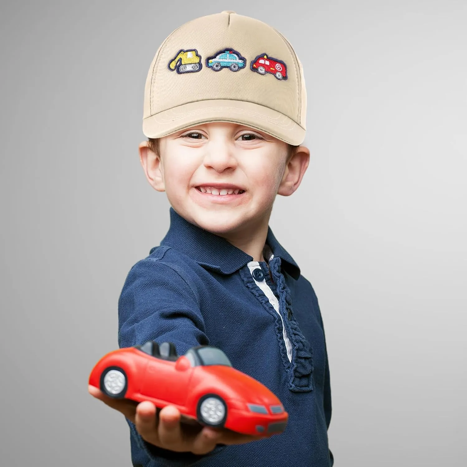 Embroidered Baseball Caps for Boys Girls Fire Truck Excavator Trucker Hat Funny Adjustable Summer Hats Age 3-8