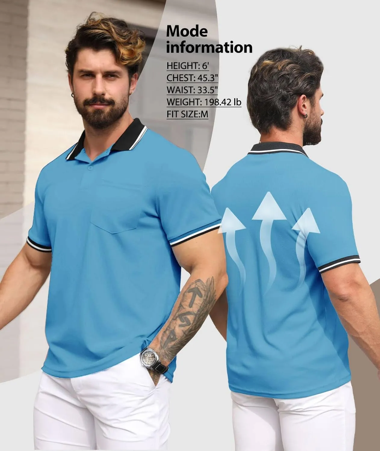 GEEK LIGHTING 3 Pack Mens Polo Shirts Short Sleeve Athletic Polo for Men Casual Moisture Wicking T-Shirts with Pocket