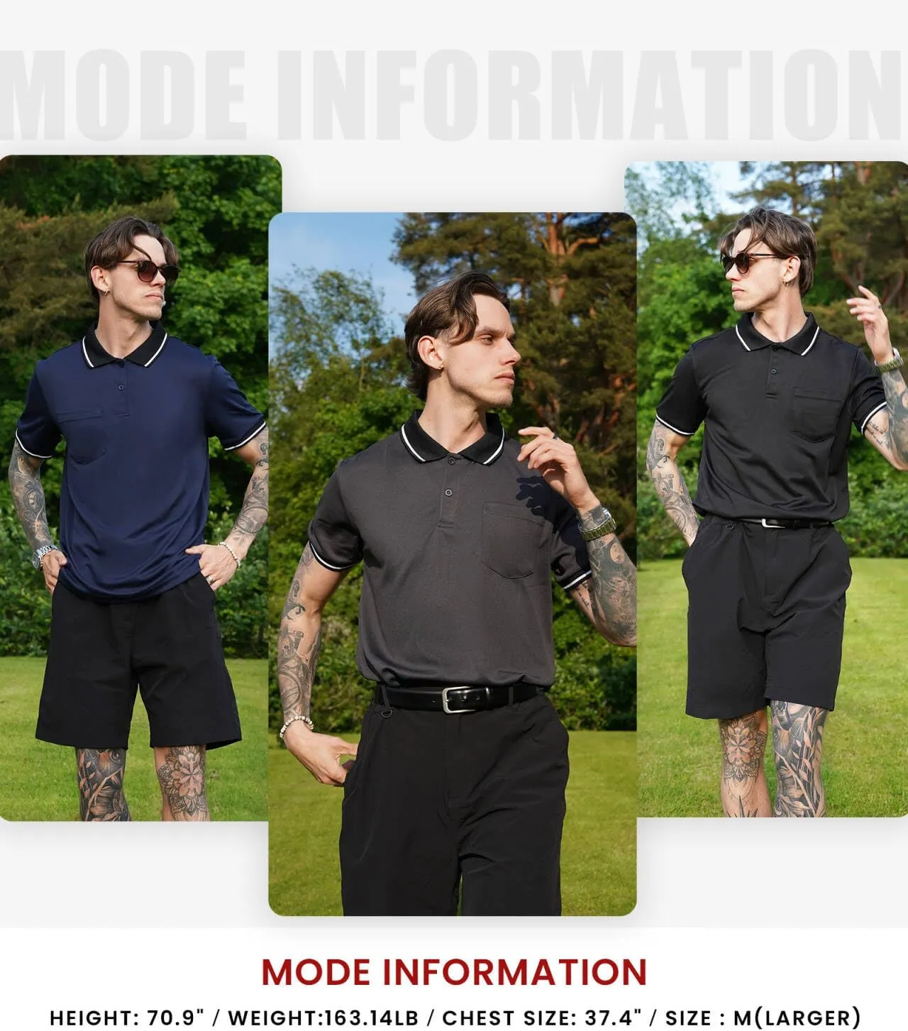 GEEK LIGHTING 3 Pack Mens Polo Shirts Short Sleeve Athletic Polo for Men Casual Moisture Wicking T-Shirts with Pocket