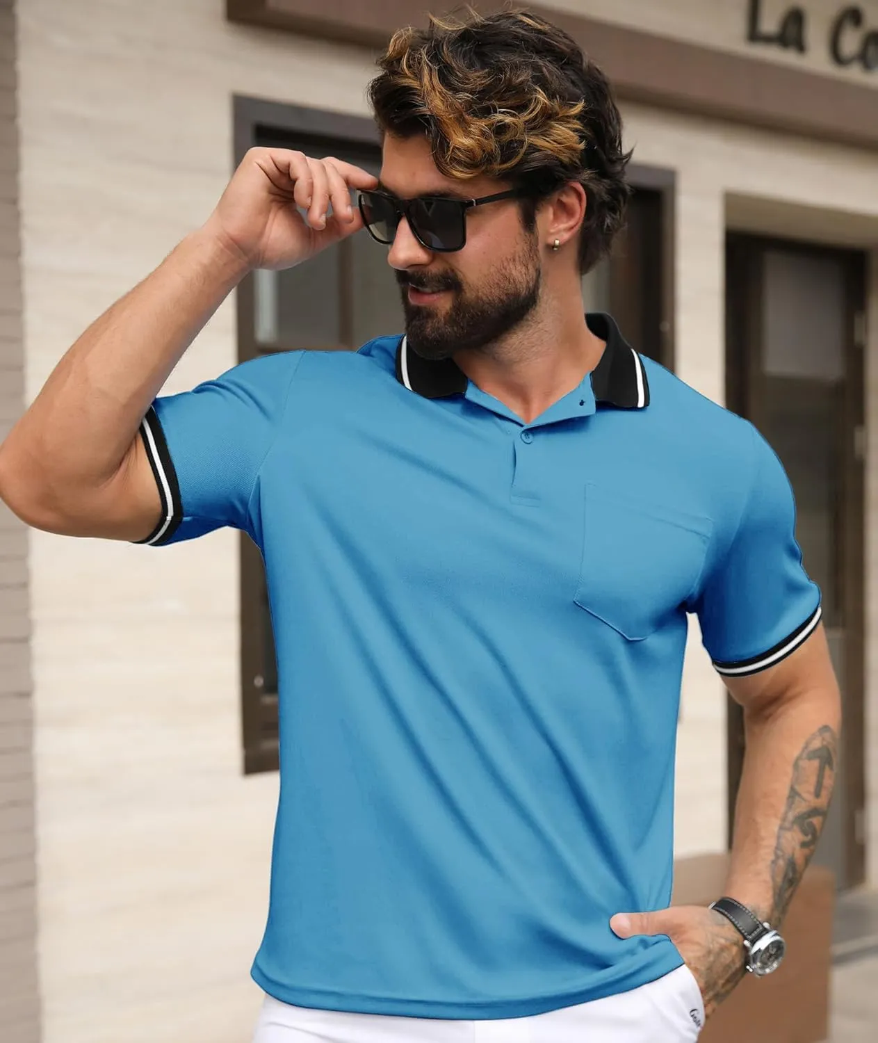 GEEK LIGHTING 3 Pack Mens Polo Shirts Short Sleeve Athletic Polo for Men Casual Moisture Wicking T-Shirts with Pocket