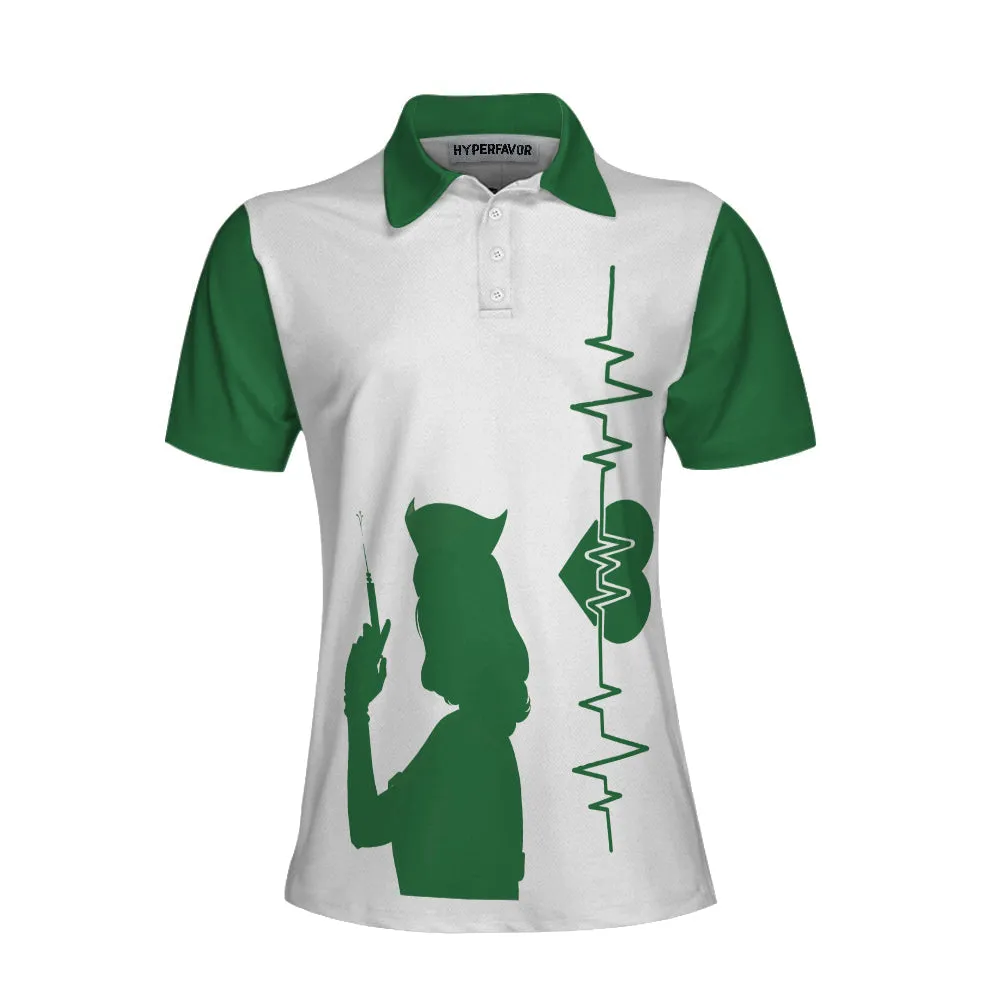 I Became A Nurse Because Your Life Is Worth My Time Short Sleeve Women Polo Shirt, Green Nurse Life Shirt Coolspod