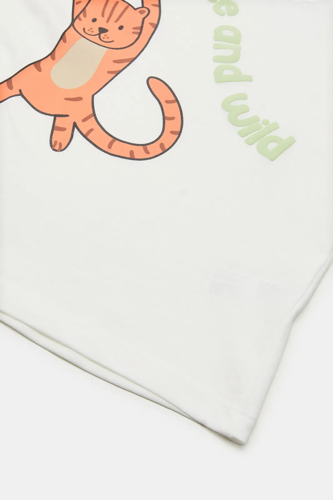 Infant Boys White Cute And Wild T-Shirt