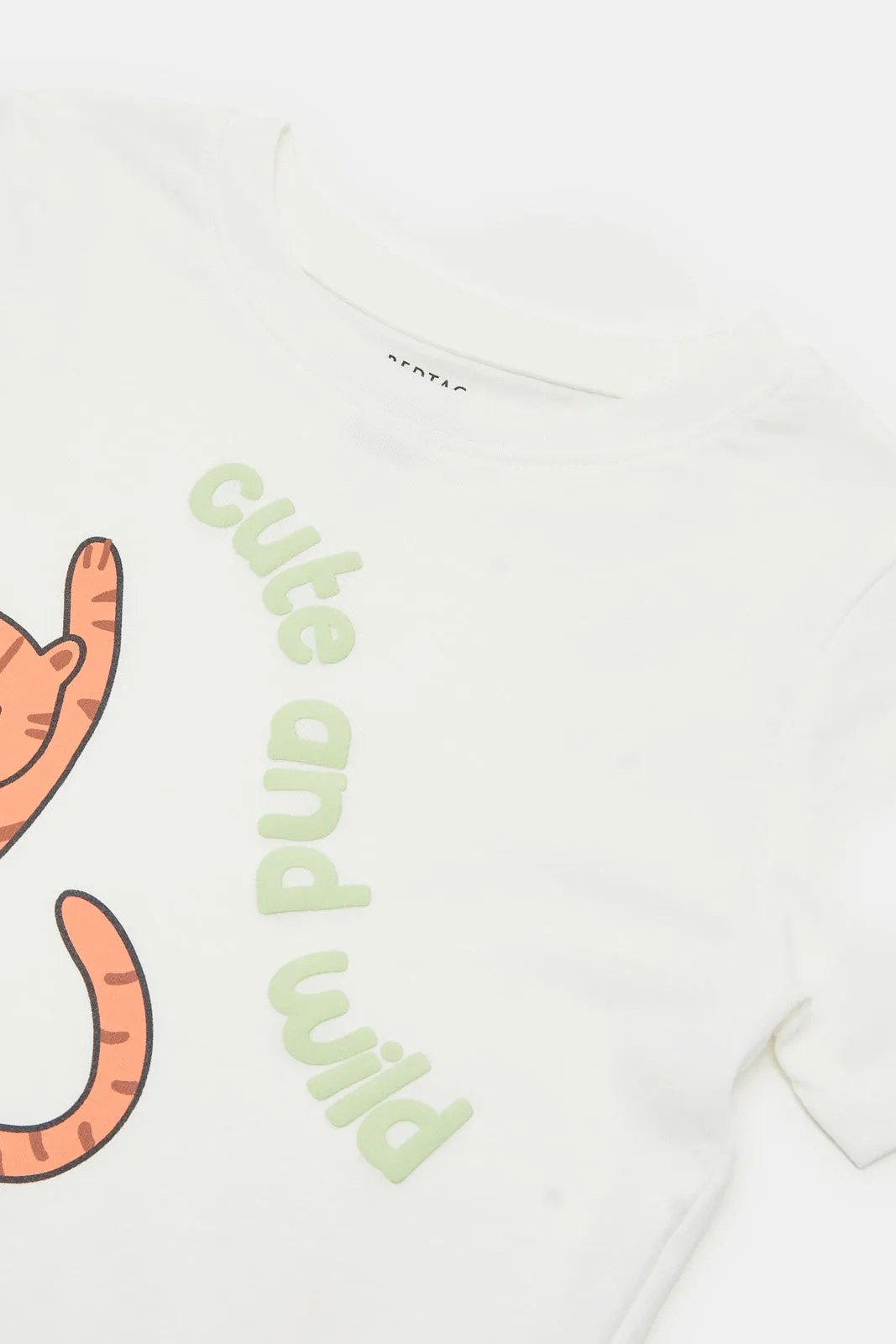 Infant Boys White Cute And Wild T-Shirt