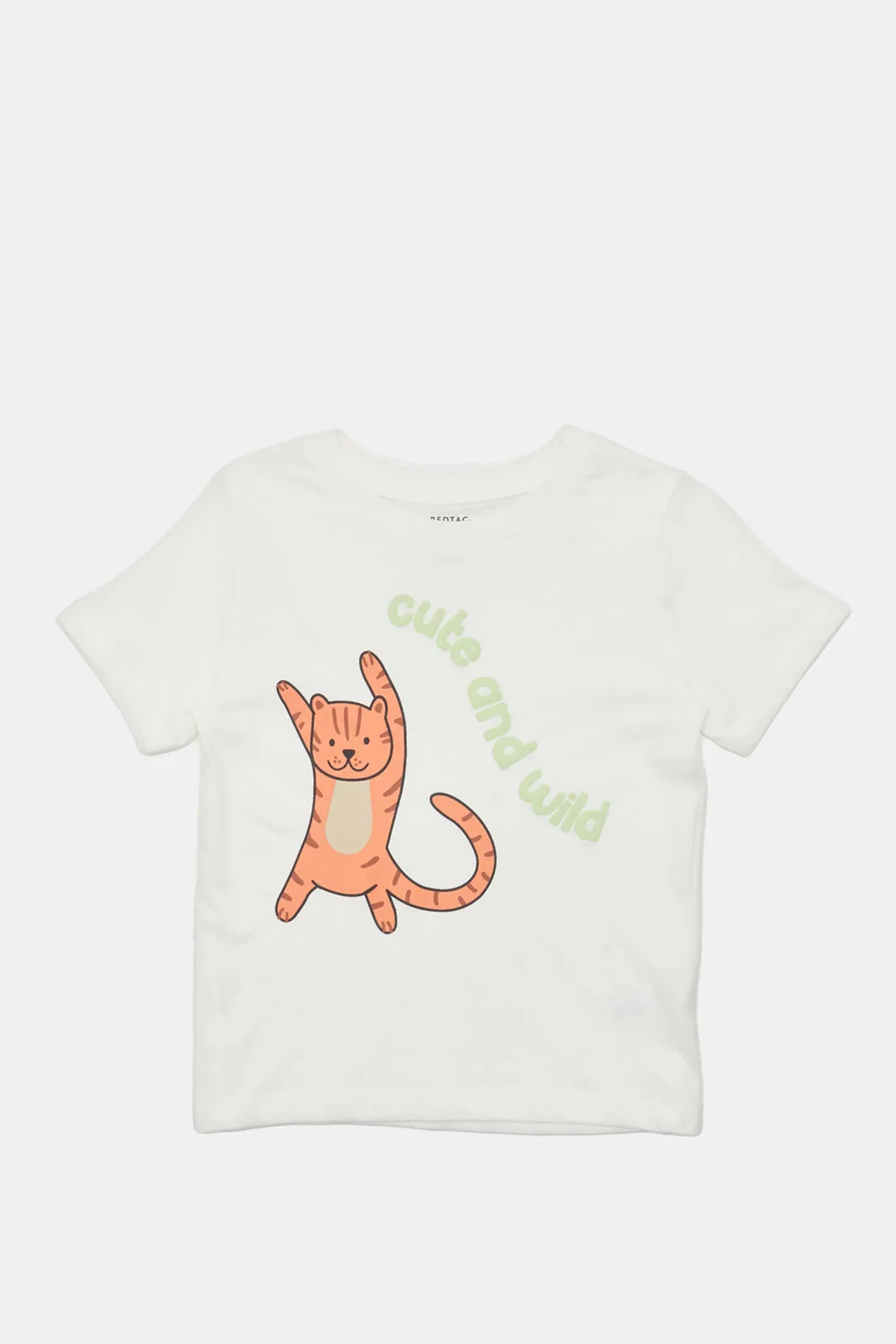 Infant Boys White Cute And Wild T-Shirt