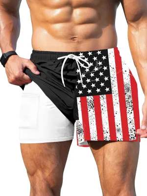 Keevoom Mens Swim Trunks Compression Liner Swim Shorts Swimwear Quick Dry Swimsuit Bathing Suits Board Shorts with Pockets