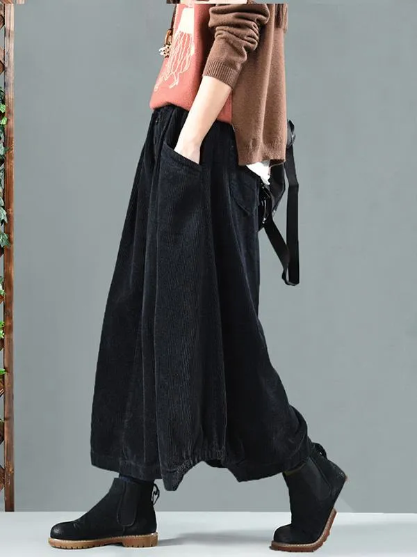 Latest Corduroy Solid Skirt