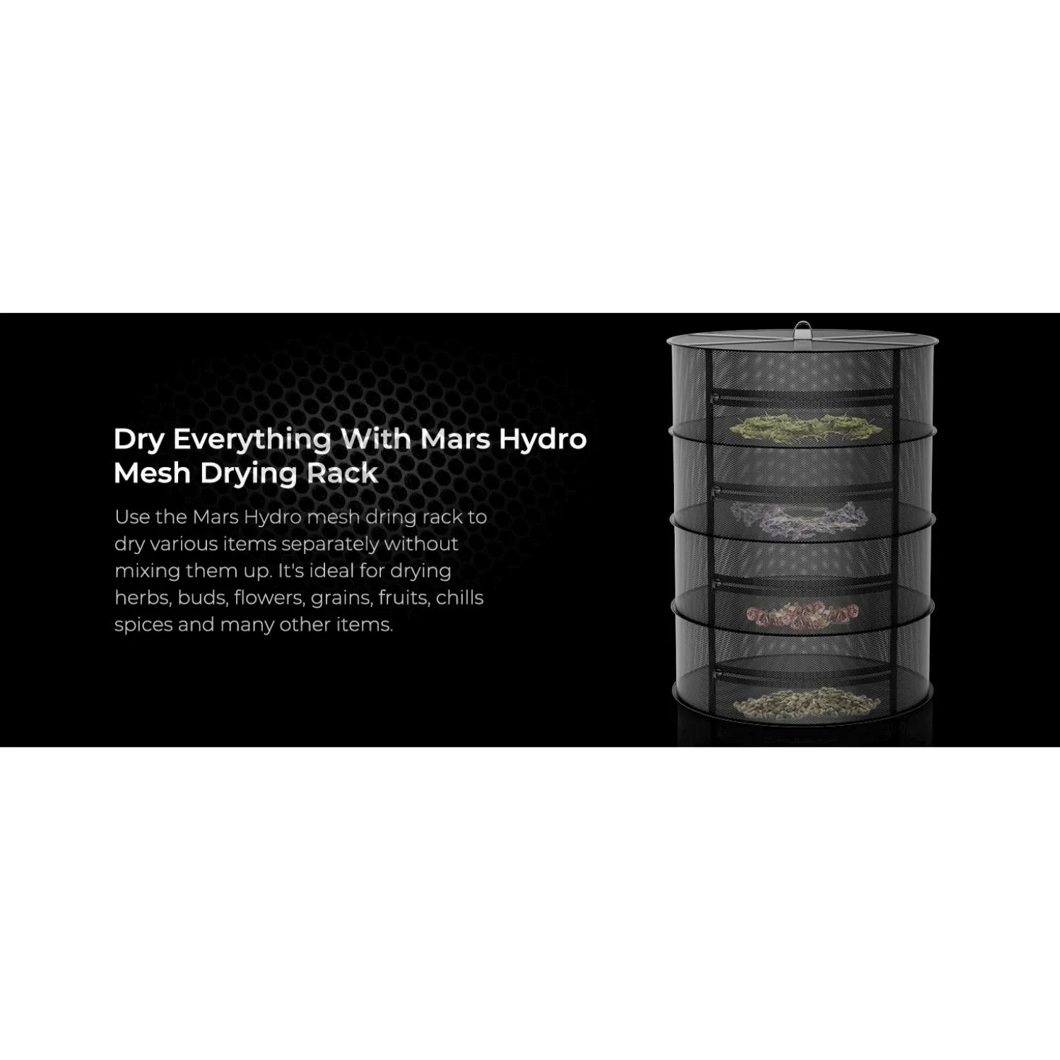 Mars Hydro 6-Layer Mesh Herb Drying Rack with Pruning Shear