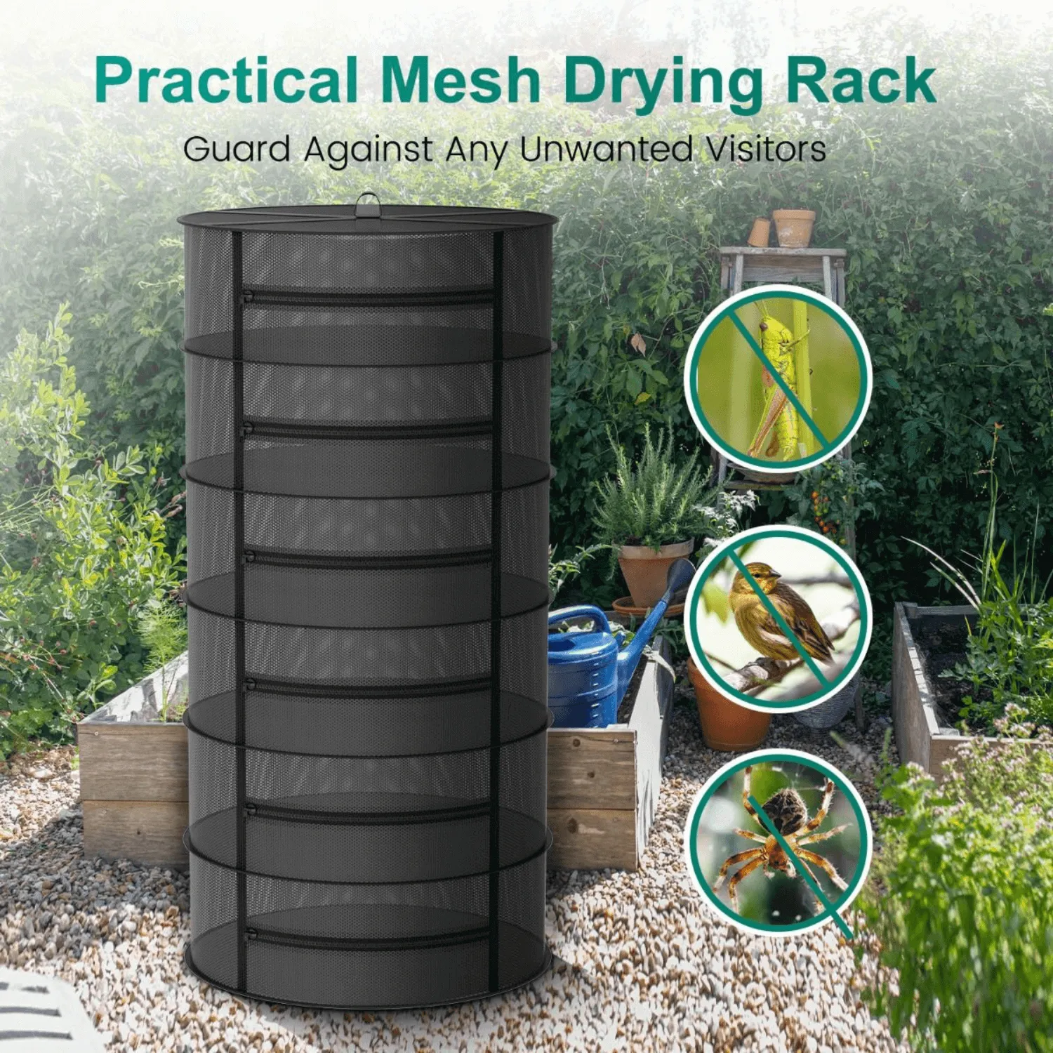 Mars Hydro 6-Layer Mesh Herb Drying Rack with Pruning Shear