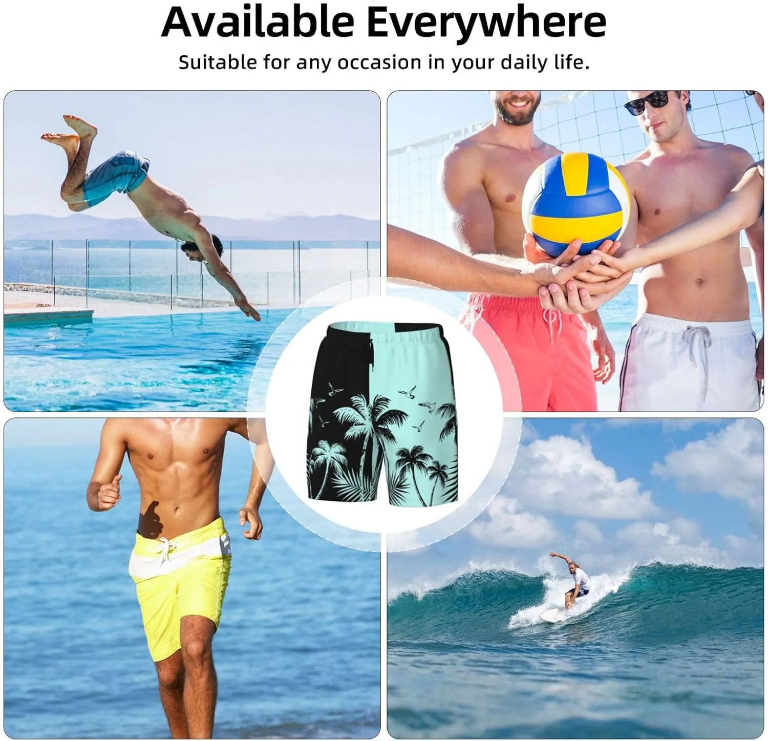 Men's Quick-Dry Swimming Trunks 7 Inch with Compression Liner 2 in 1 Beach Swim Board Shorts with Pockets
