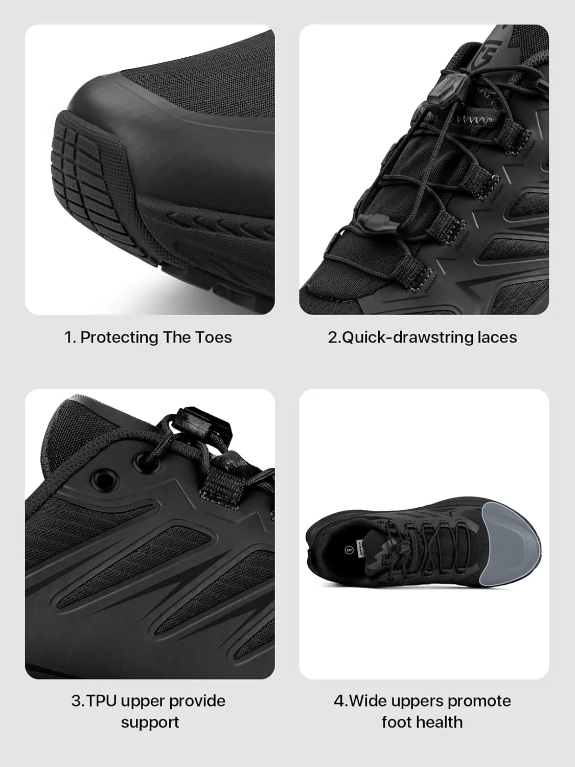 Men's Trail Running Shoes for Hiking Walking Cross Training Shoes with Arch Support Anti-Slip Lightweight Wide Width Sneakers