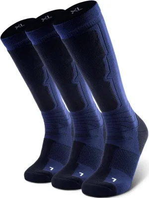 Merino Wool Ski Socks 3 Pack for Skiing, Snowboarding, Winter Thermal