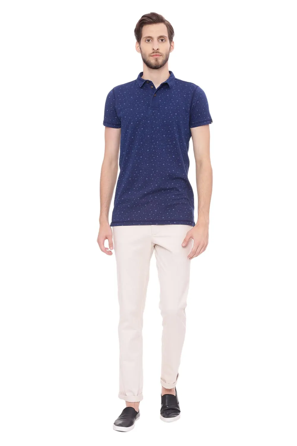 Muscle Fit Denim Polo T Shirt