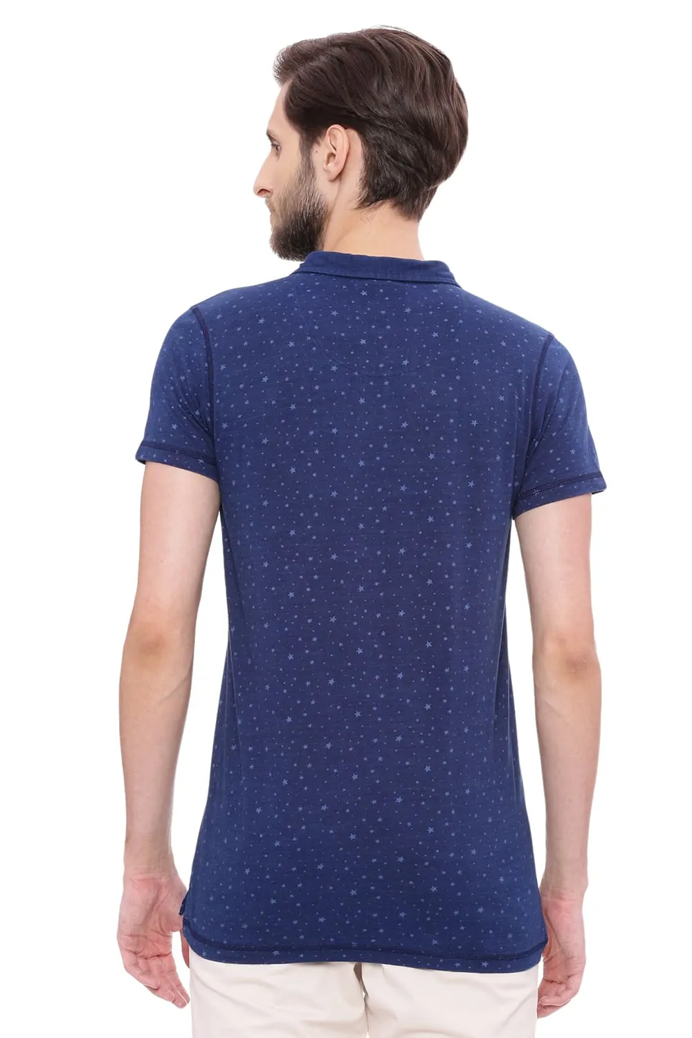 Muscle Fit Denim Polo T Shirt