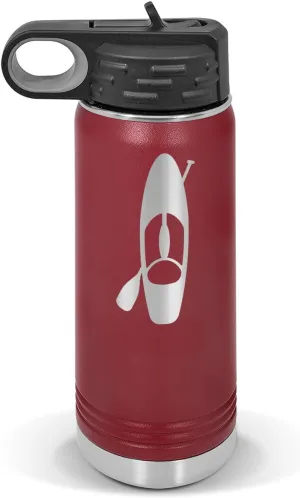 Paddle Board and Paddle Water Bottle 20 oz - Laser Engraved w/Flip Top Removable Straw - Polar Camel - Stainless - Vacuum Insulated - Drinkware - Paddle Boarding pabbleboard sup Stand up v1