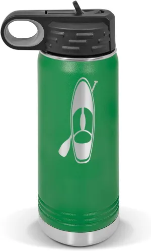 Paddle Board and Paddle Water Bottle 20 oz - Laser Engraved w/Flip Top Removable Straw - Polar Camel - Stainless - Vacuum Insulated - Drinkware - Paddle Boarding pabbleboard sup Stand up v2