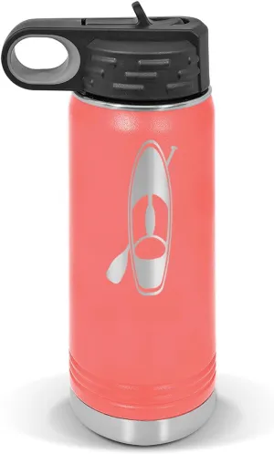Paddle Board and Paddle Water Bottle 20 oz - Laser Engraved w/Flip Top Removable Straw - Polar Camel - Stainless - Vacuum Insulated - Drinkware - Paddle Boarding pabbleboard sup Stand up v2