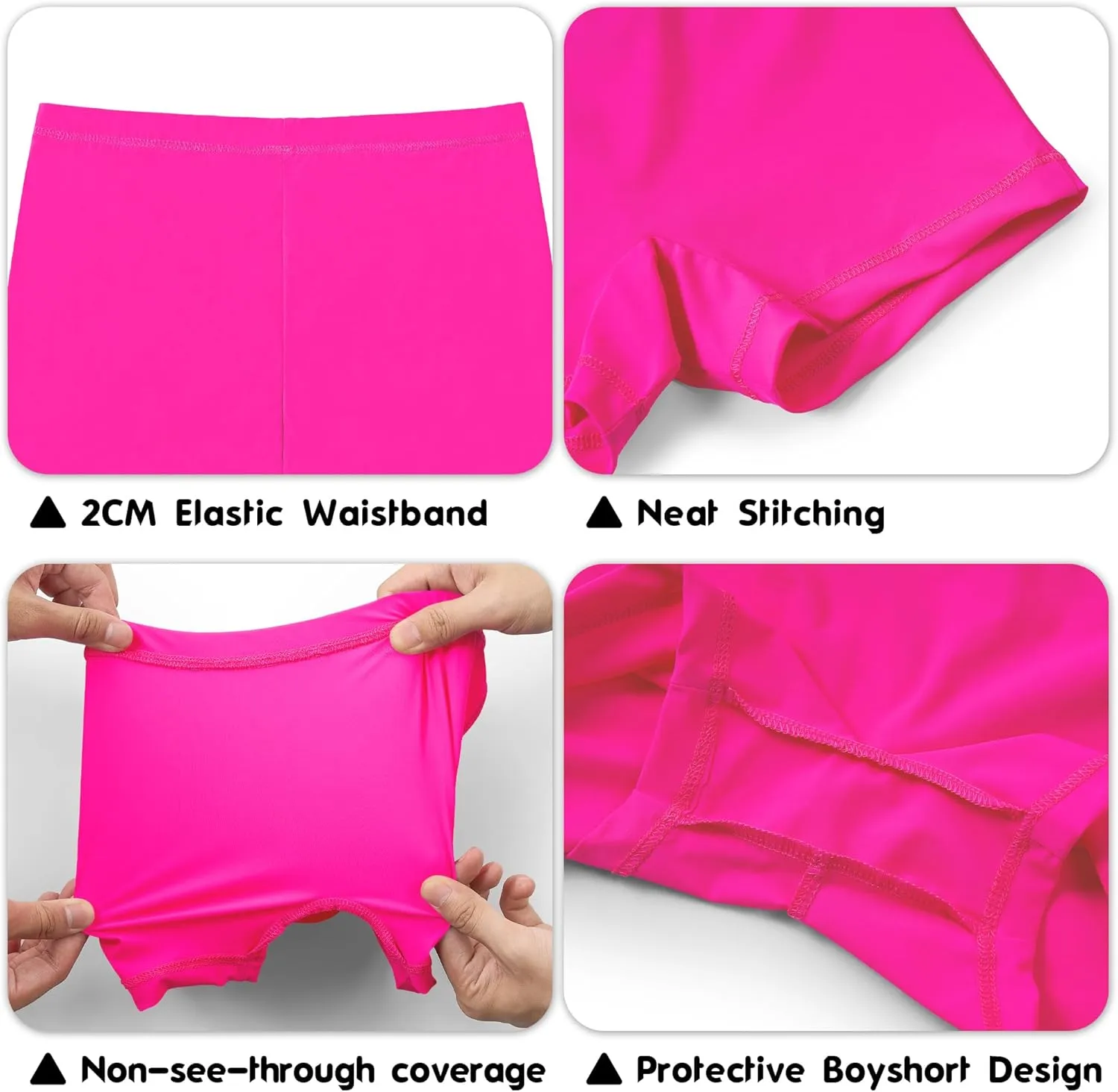 QBK Toddler Girls Swim Shorts 2T-14 Boyshort Swimsuit UPF 50  Quick Dry Rash Guard Swim Bottoms