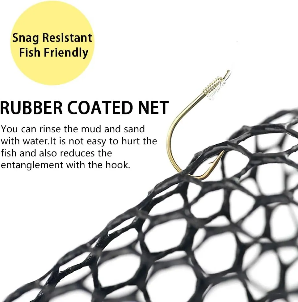 SAN LIKE Fishing Net Fish Landing Net Collapsible Fish Net with Anti-Slip Telescoping Rubber Pole Handle for Kids Adults in Saltwater Freshwater Multi-Size Extending to 37/42/43/51/69/71/89/98inch