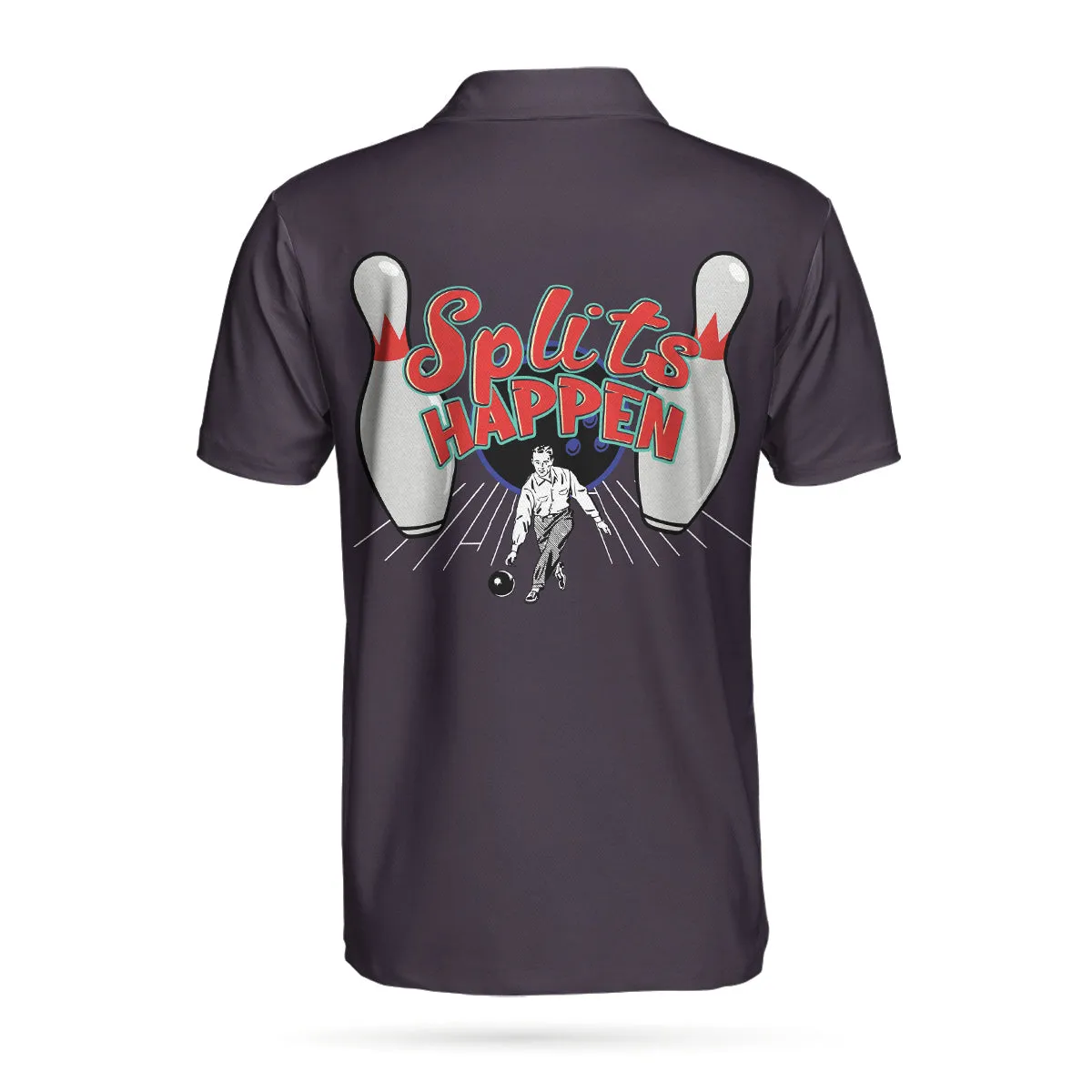 Splits Happen Bowling Polo Shirt, Plaid Pattern Polo Bowling Style Shirt For Male Bowlers, Simple Shirt Design Coolspod