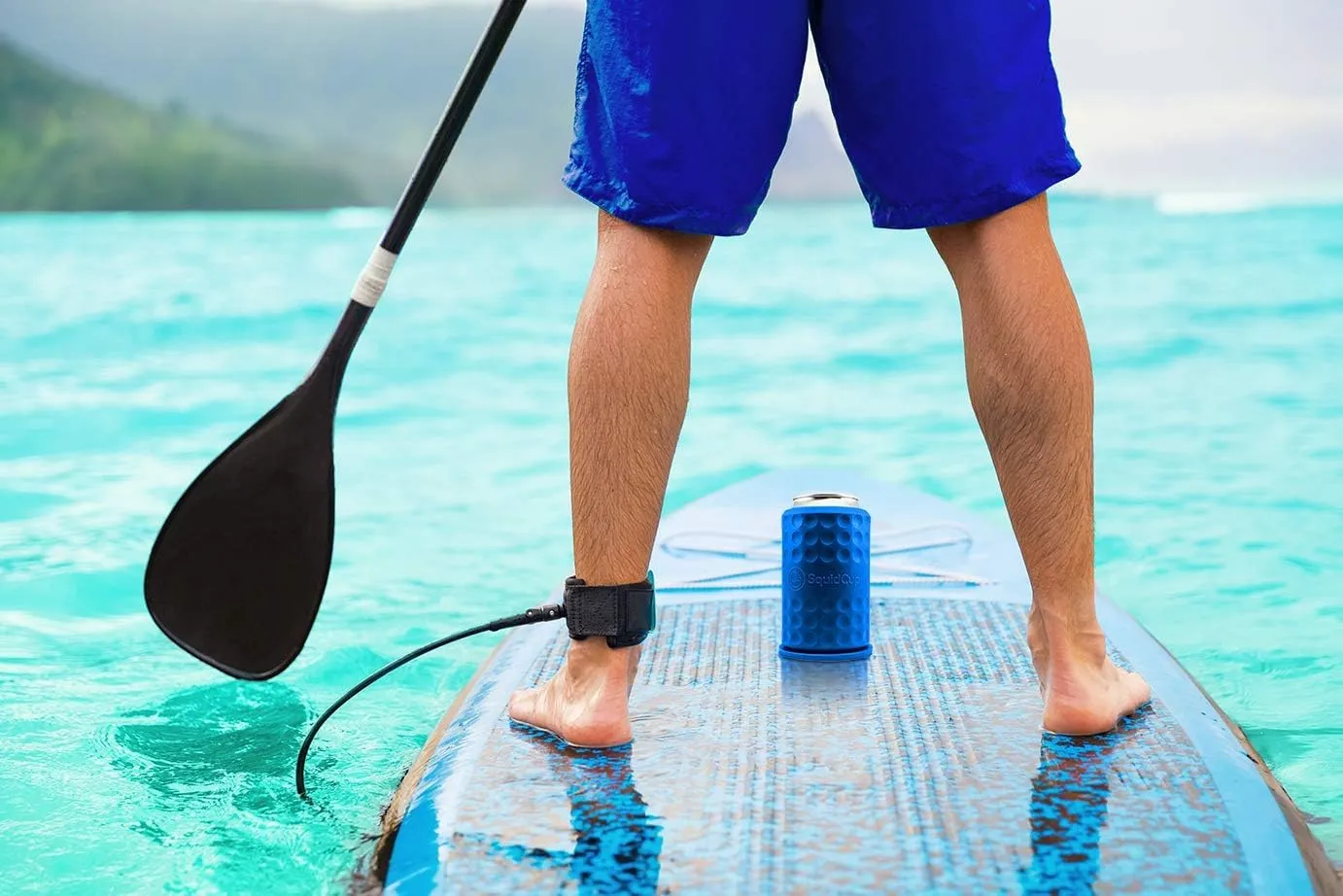 Sqoozie Non-Tipping Insulated Boat Can Holder (Island Blue, Standard) Portable, Magnetic & Suction for SUP's, Kayaks, RVs, ATV, Garage and More