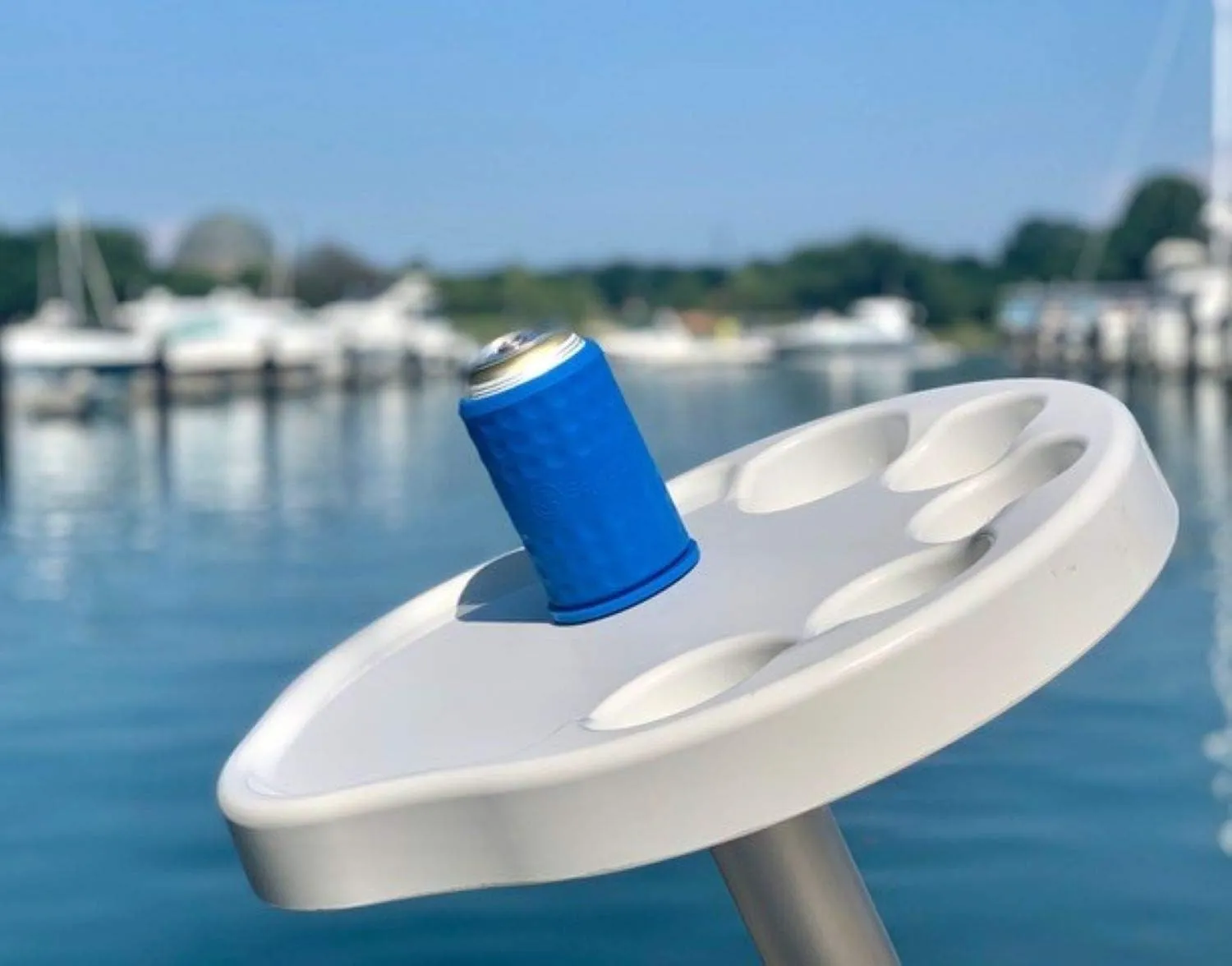 Sqoozie Non-Tipping Insulated Boat Can Holder (Island Blue, Standard) Portable, Magnetic & Suction for SUP's, Kayaks, RVs, ATV, Garage and More
