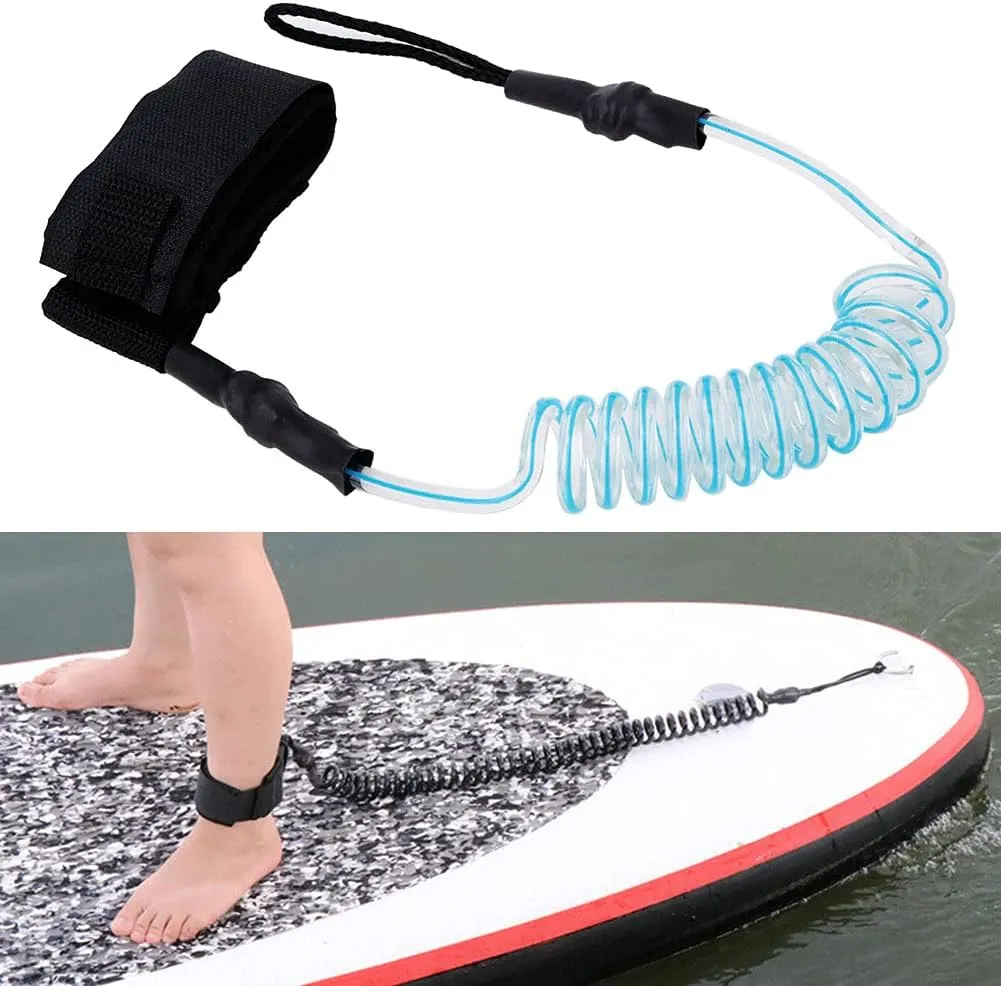 Surfboard Leash, Boogie Board Leash TPU Elastic Stretchable with Hook Loop, Paddle Board Leash for Shortboard Longboard Kayak