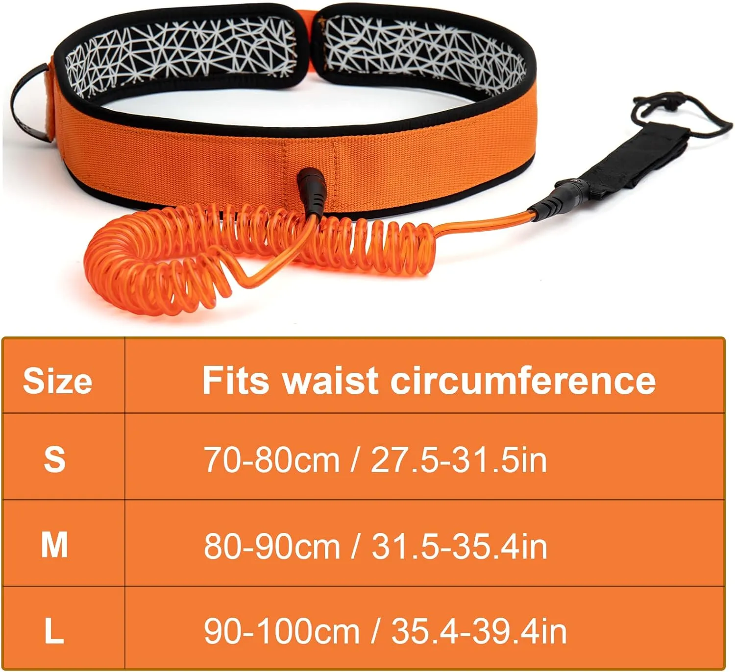 Surfboard Waist Leash 7mm Thick 10ft Coiled Surf Board Leash SUP Stand Up Paddleboard Leash