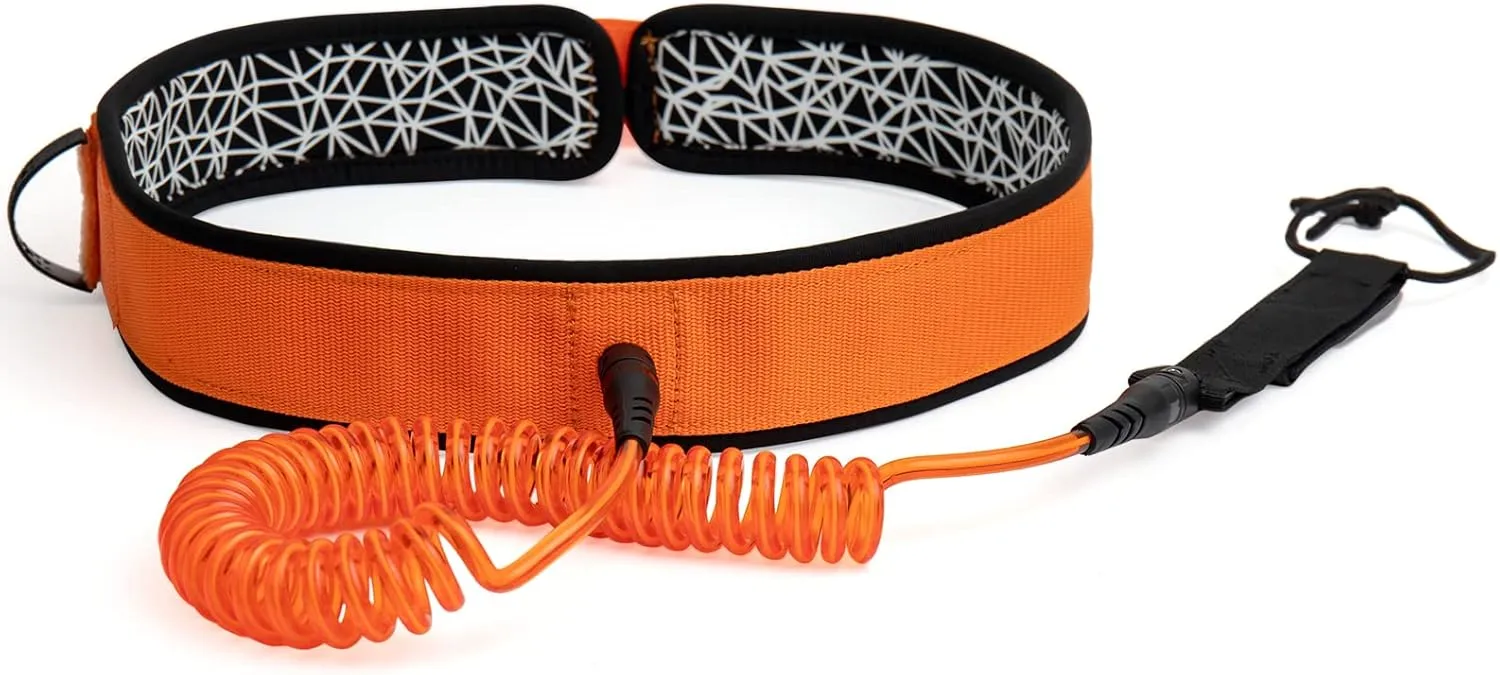 Surfboard Waist Leash 7mm Thick 10ft Coiled Surf Board Leash SUP Stand Up Paddleboard Leash