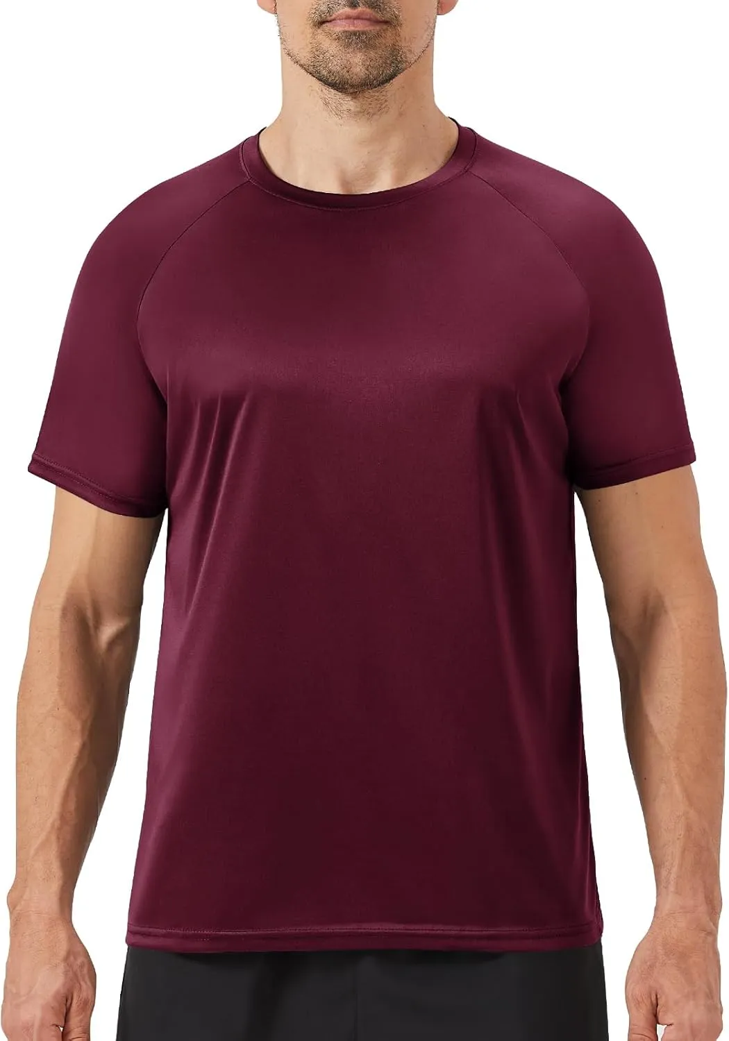 Workout Mens Shirts - Casual Black Quick Dry Moisture Wicking T-Shirts Crew Neck Short Sleeve for Gym Athletic Running
